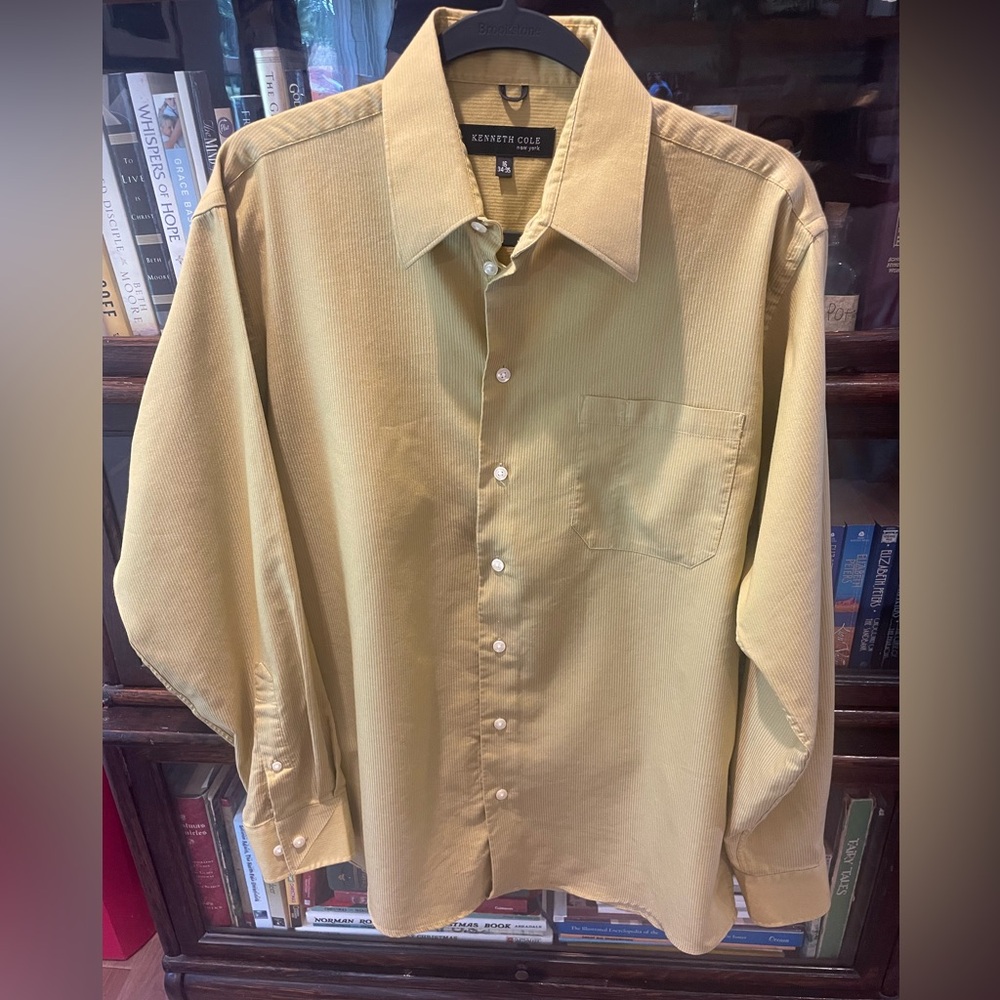 Kenneth Cole Men's Mustard Button Down Shirt